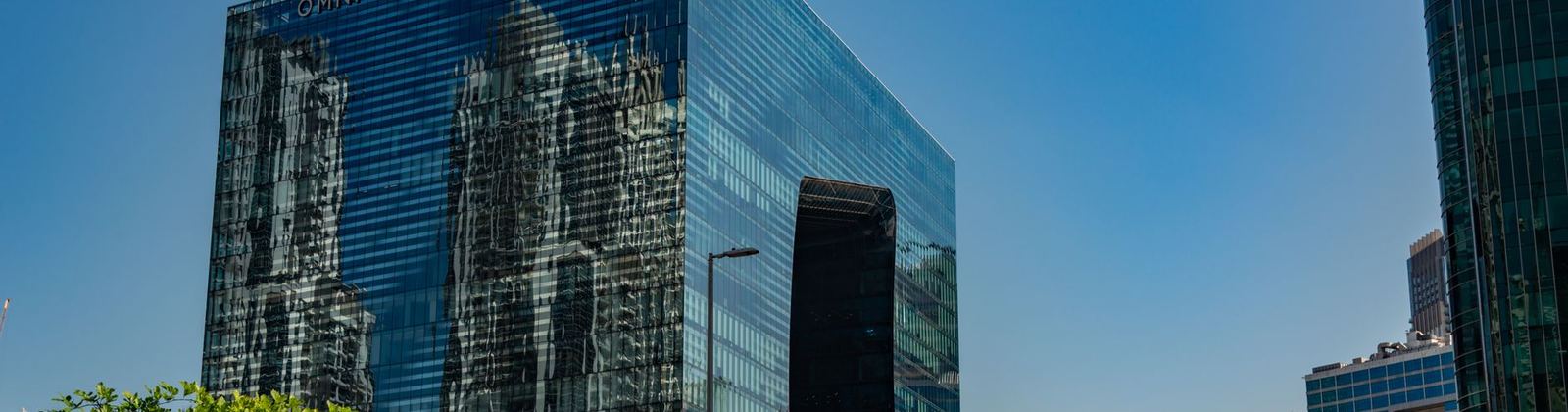 Office towers in a downtown business district