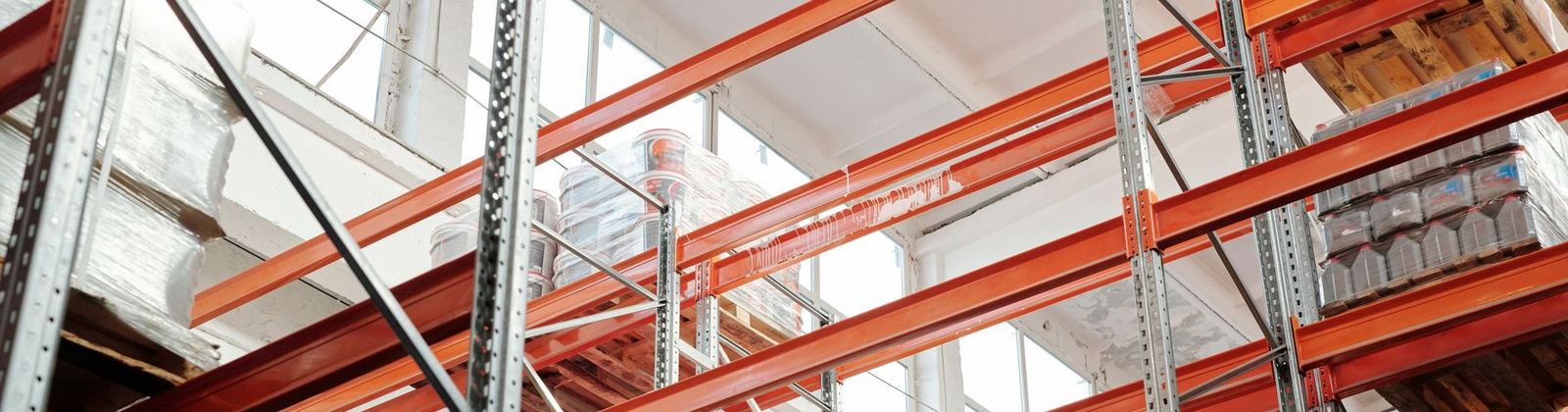 Racking and pallets inside a distribution warehouse
