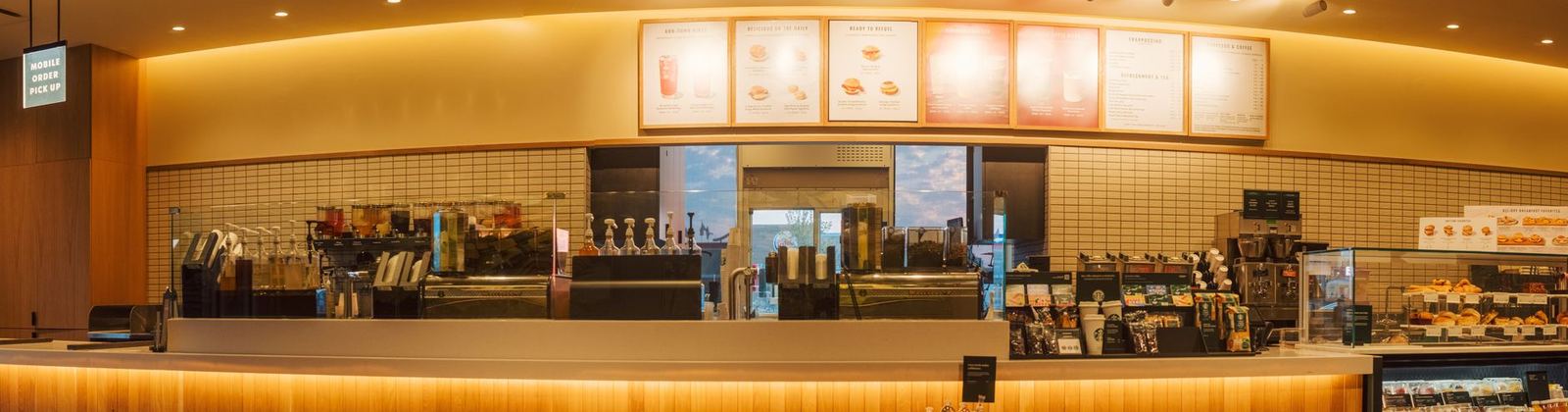 The service counter inside a cafe